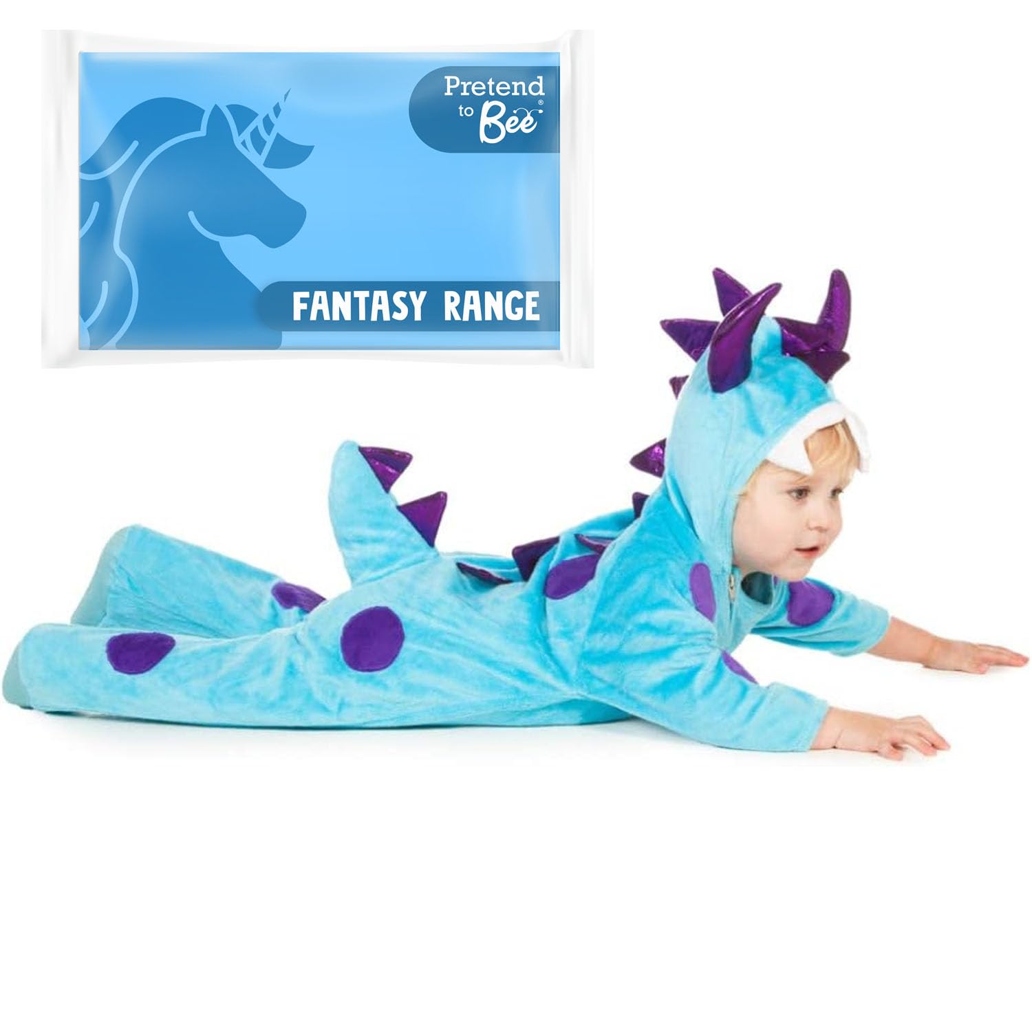 PRETEND TO BEE Dinosaur Monster Onesie - Blue and Purple Fancy Dress Costume for Kids 10