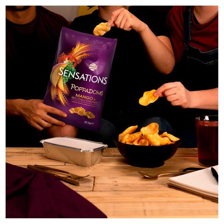 Walkers Sensations Mango & Chilli Chutney Sharing Poppadoms 82.5g