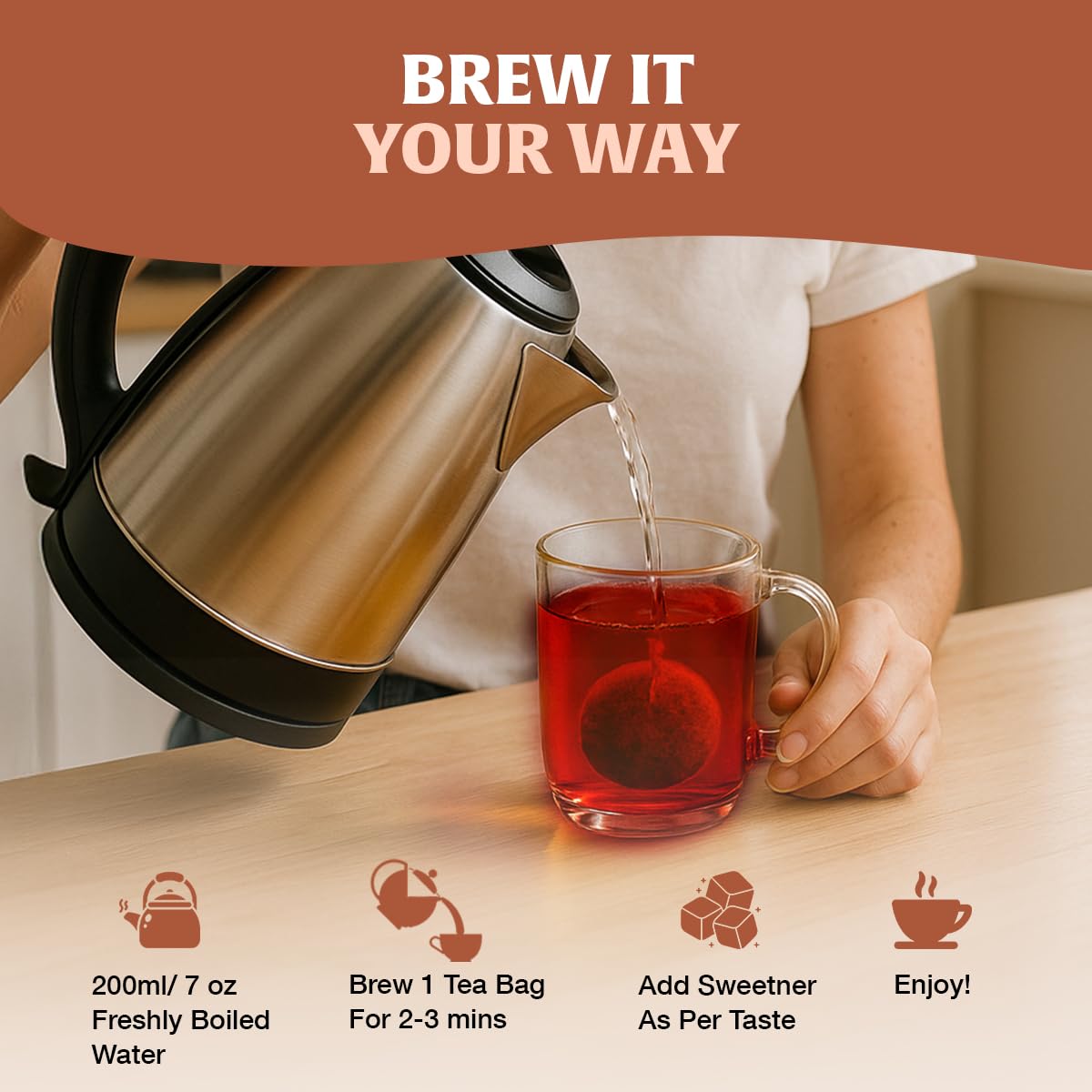 HANDPICK English Breakfast Schwarzteebeutel (100 Stück) Stark, kräftig | Umweltbewusster, CO2-neutraler Tee für heiße oder eisgekühlte Aufgüsse