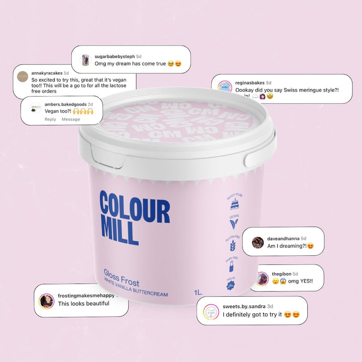 Colour Mill - Gloss Frost White Buttercream Swiss Meringue Style 1 Liter