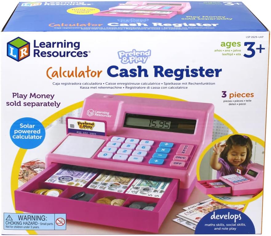 Learning Resources Pretend & Play Calculator Cash Register - Educational Playset for Kids, Ages 3-7 1