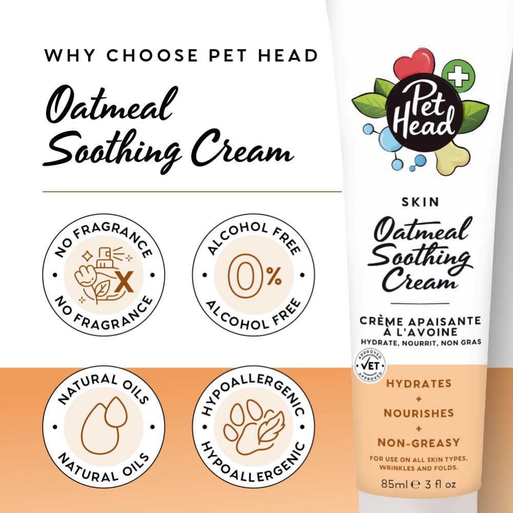 Pet Head Health Oatmeal Soothing Cream for Dogs - Fragrance Free, 85ml 5