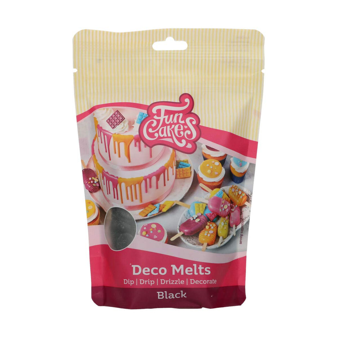 FunCakes Deco Melts Black - Baking Decoration Melts, AZO Free, 250g