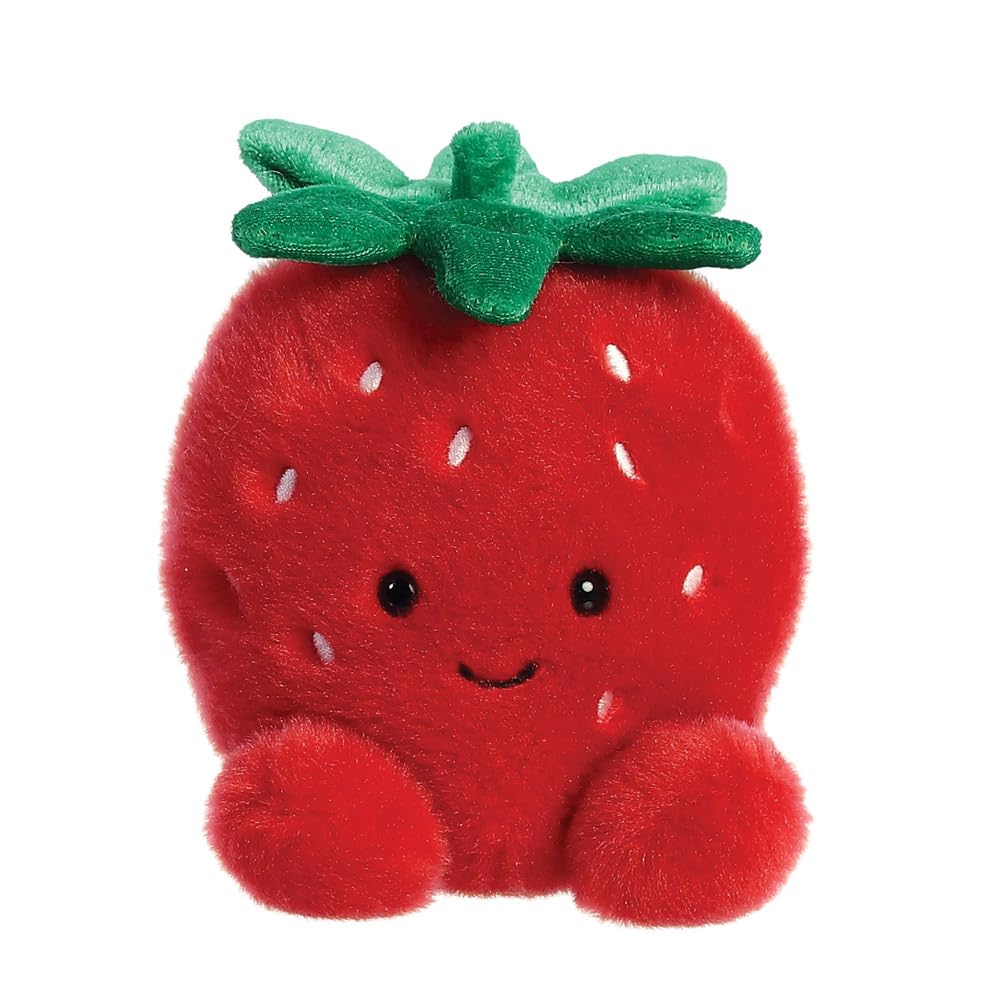 AURORA Palm Pals Juicy Strawberry Soft Toy | 12 cm Plush | Bean Filled | Red 1