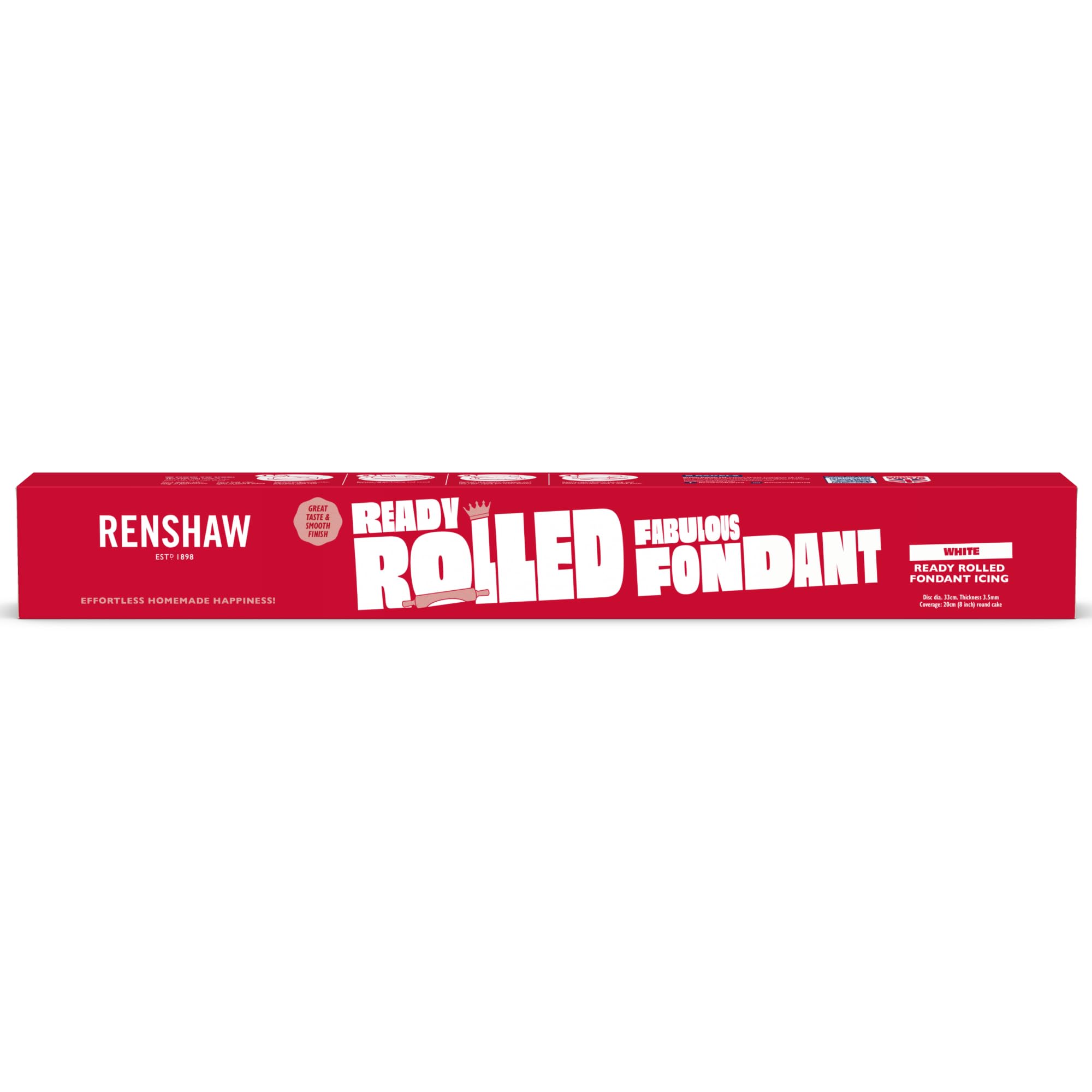 Renshaw Ready Rolled Fabulous Fondant Icing Disc - White, 450 g for 8' Cake