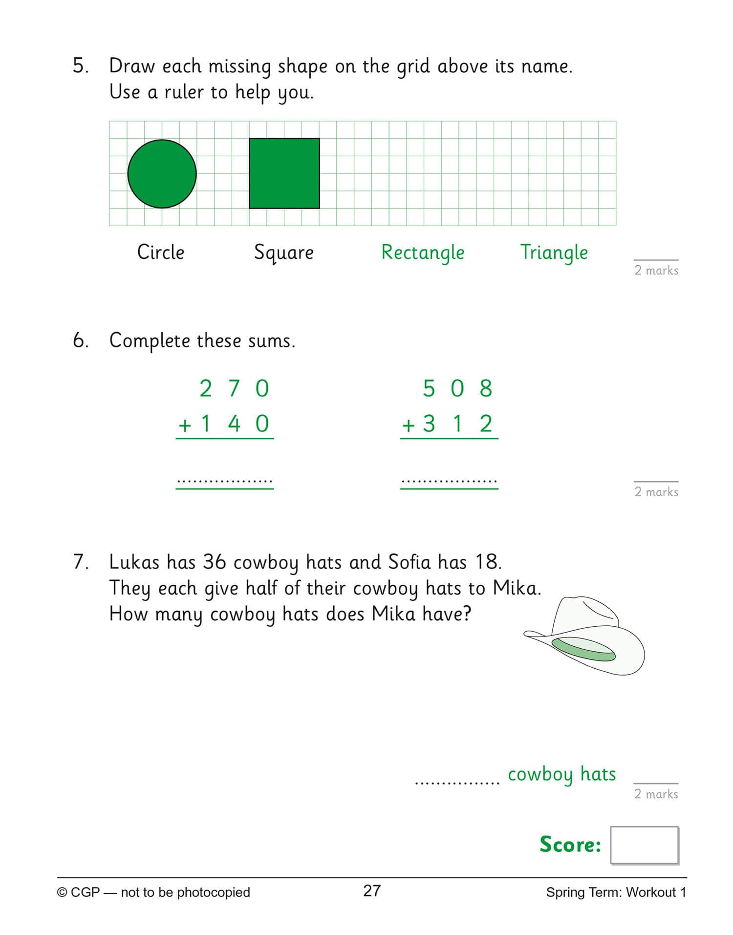 CGP KS2 Maths 10-Minute Weekly Workouts - Year 3 Study Aid | Paperback | English 4