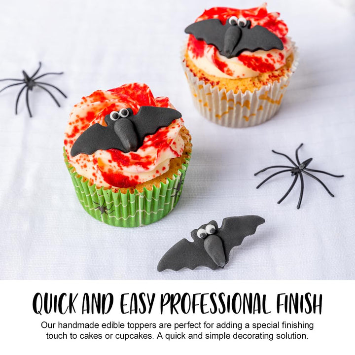 Anniversary House - 6pcs Halloween Vampire Bats Edible Cake Toppers