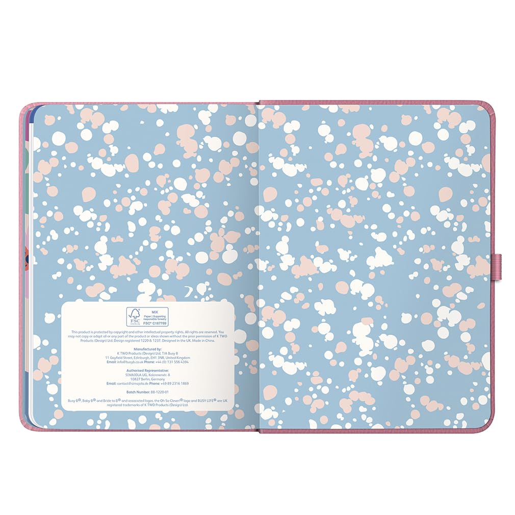 Busy B A5 Weekly Planner - Mid-Year Academic Diary Aug '26 - Aug '27 | Pink Vegan Leather
