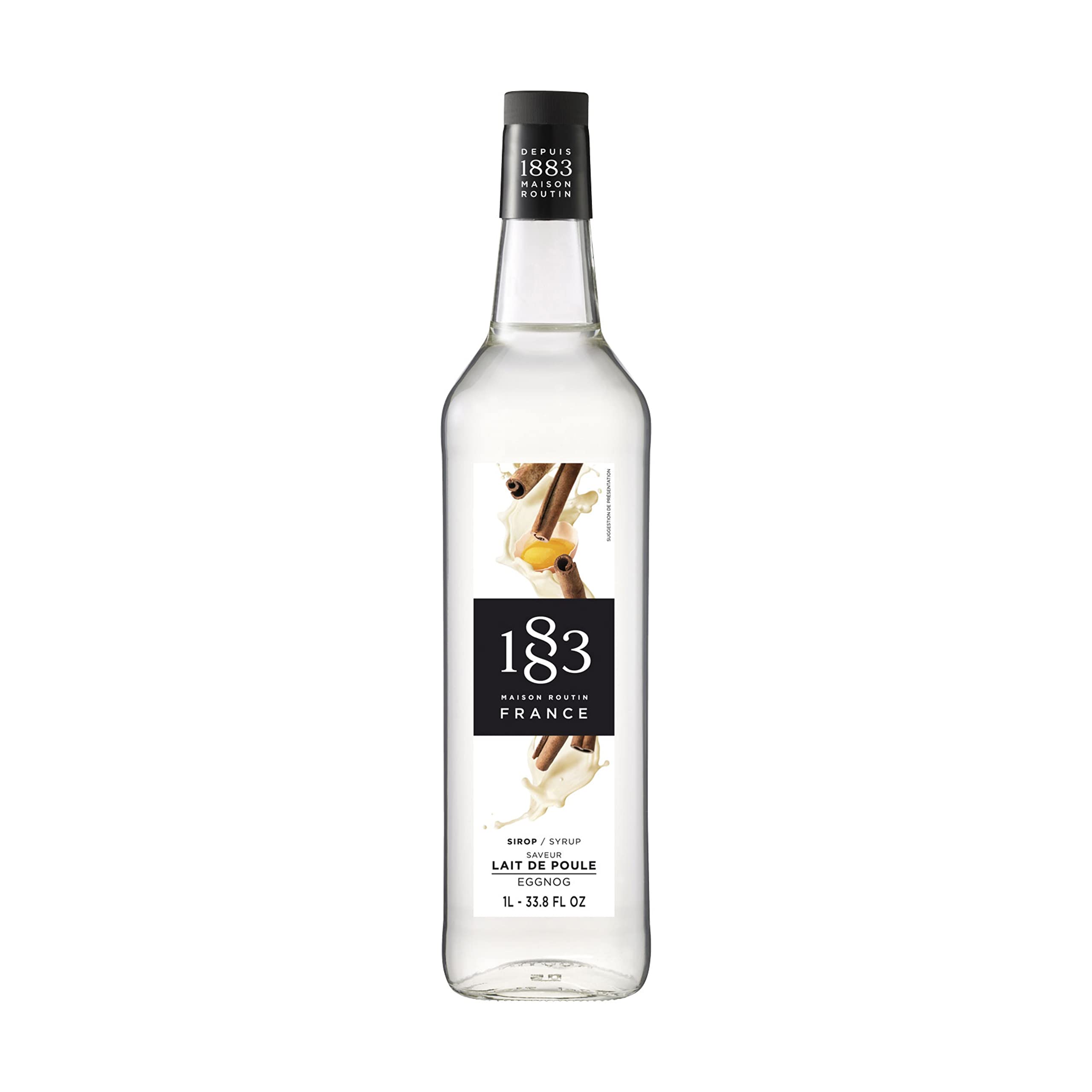 1883 Maison Routin - Eierlikörsirup für Heißgetränke &amp; Cocktails, Glasflasche 1L
