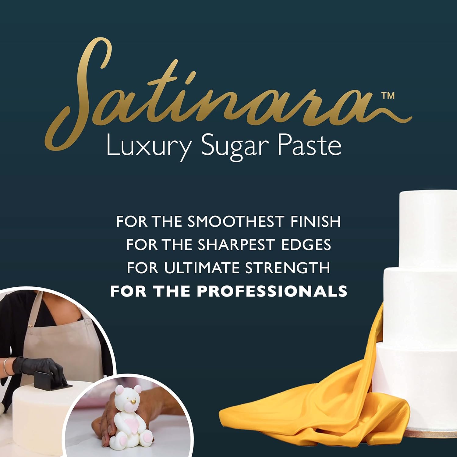 Satinara Luxury White Sugar Paste for Cakes - Palm Oil Free, Smooth Finish | 1kg