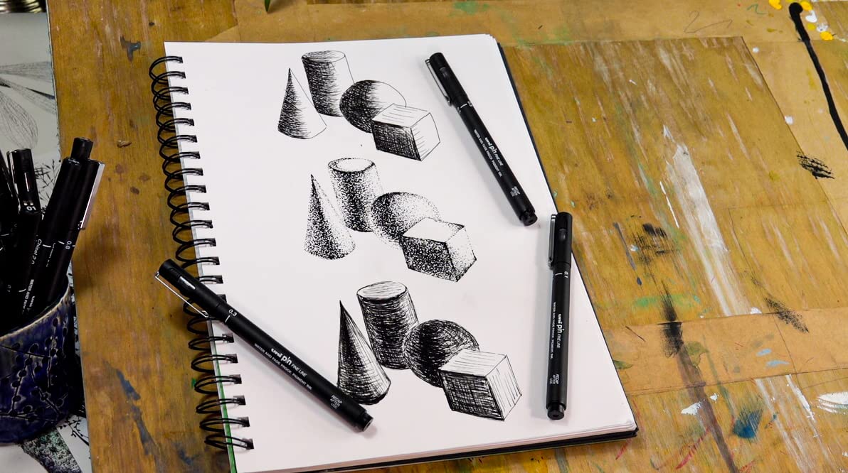 uni-ball PIN Fineliners - Black Ink, 5-Piece Set with 0.1mm to 0.8mm Tips | Fade & Water-Resistant 5