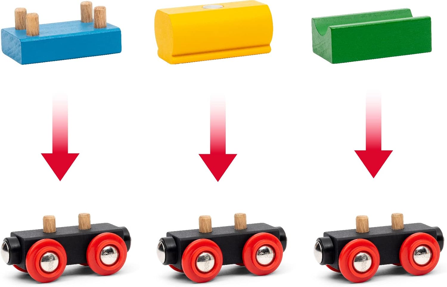 BRIO 65th Anniversary Wooden Railway Train Set - 32-Piece Classic Train Playset for Kids 3+ 2