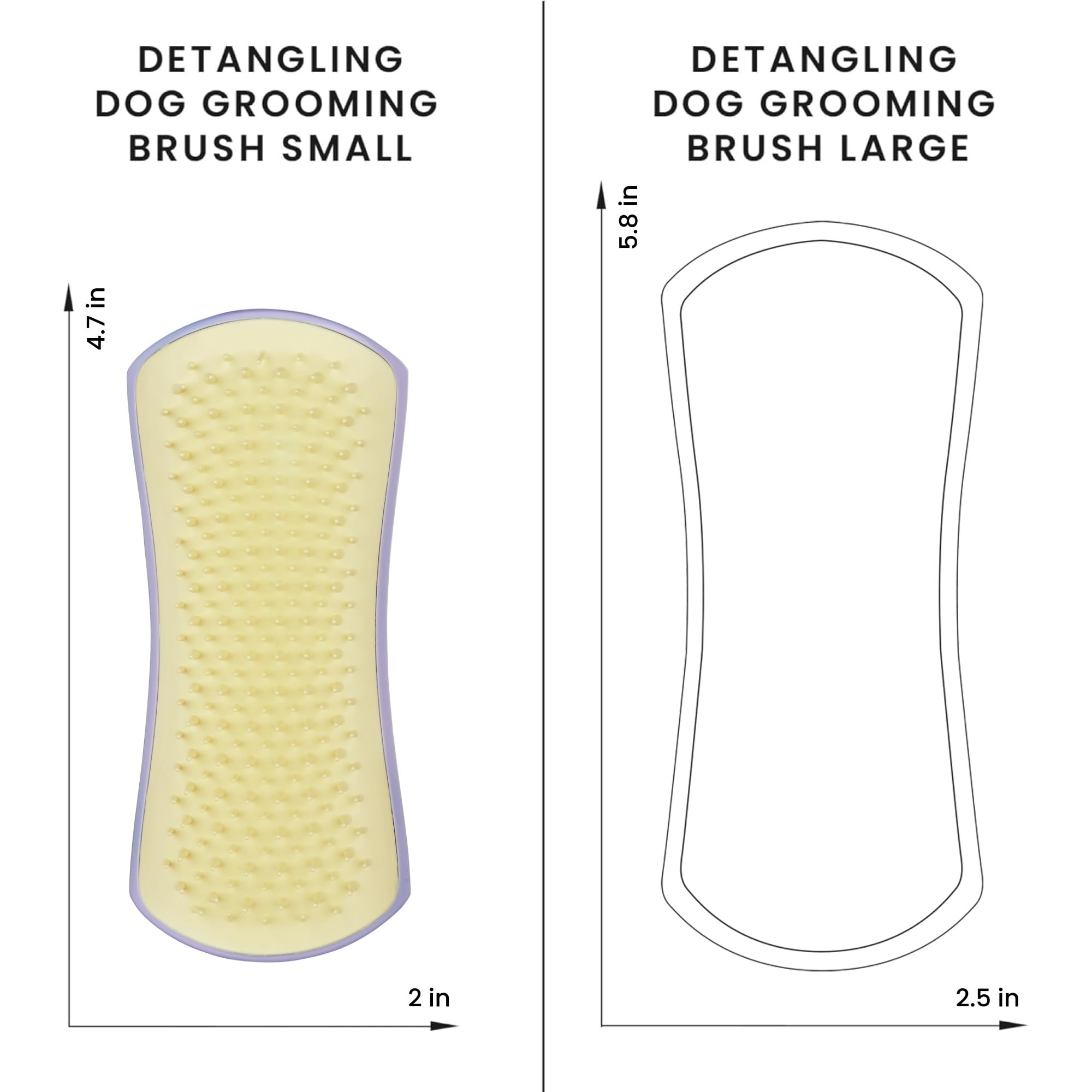 Pet Teezer Small Detangling Dog Grooming Brush - Ergonomic Design, Gentle Polymer Teeth, Dual-Tier System | Lilac & Yellow 6