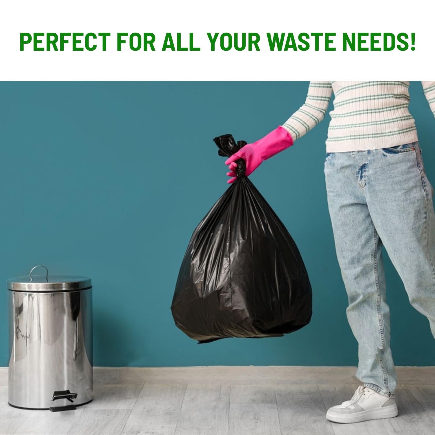 delka Heavy Duty Bin Liners - Extra Strong, Leak-Proof, 50L Capacity, Pack of 25 6