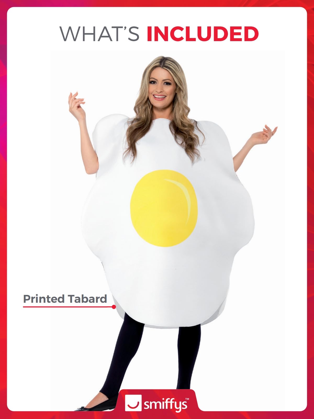 Smiffys Egg Costume - Funny Fancy Dress Tabard | Unisex Adult One Size 2