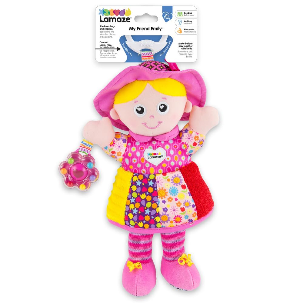 LAMAZE My Friend Emily Clip-On Pram & Pushchair Toy | Sensory Stimulation | 0-6 Months 1