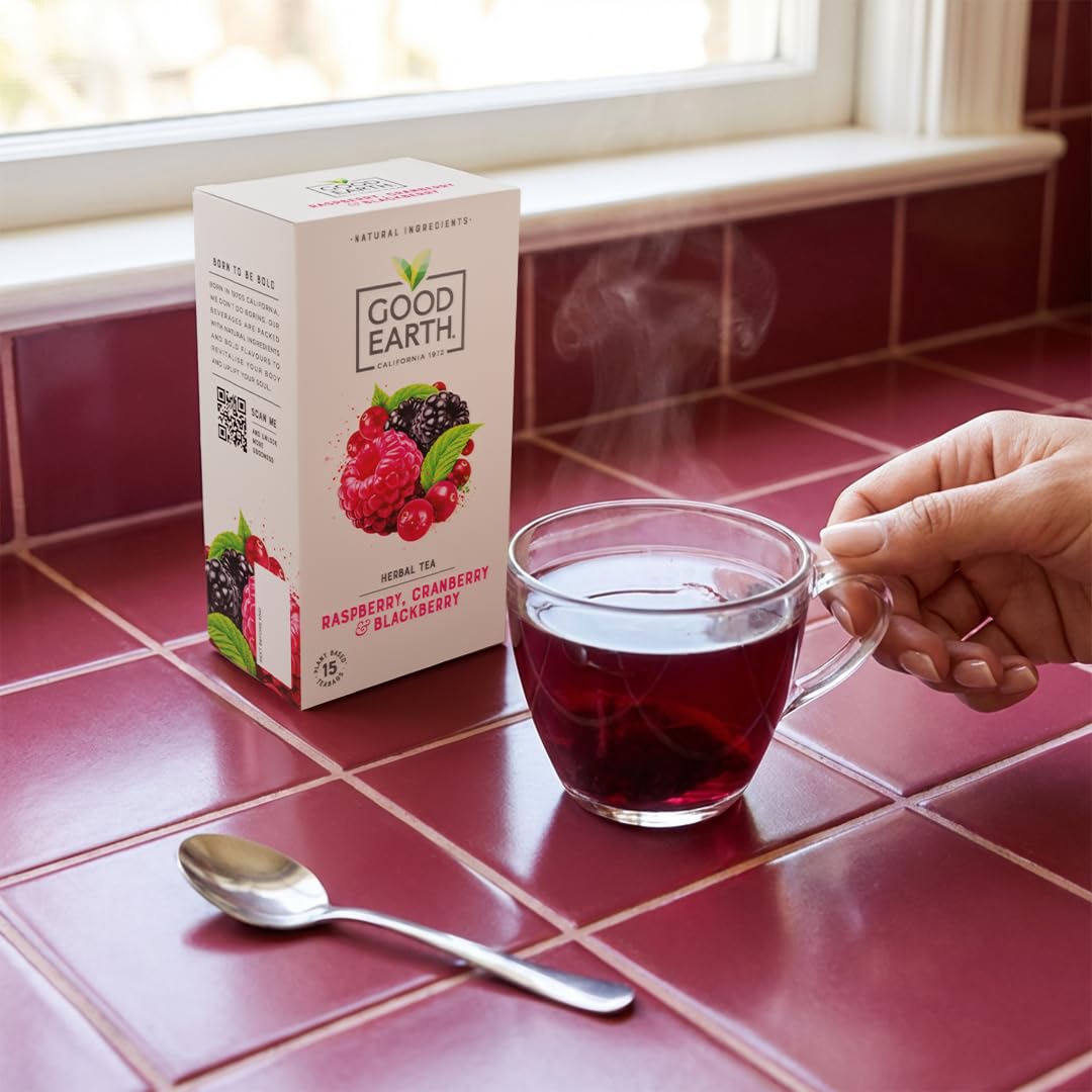Good Earth Tea Co. Hibiscus, Sweet Berries & Rose Herbal Tea Bags - 15 Count, Naturally Caffeine Free 3