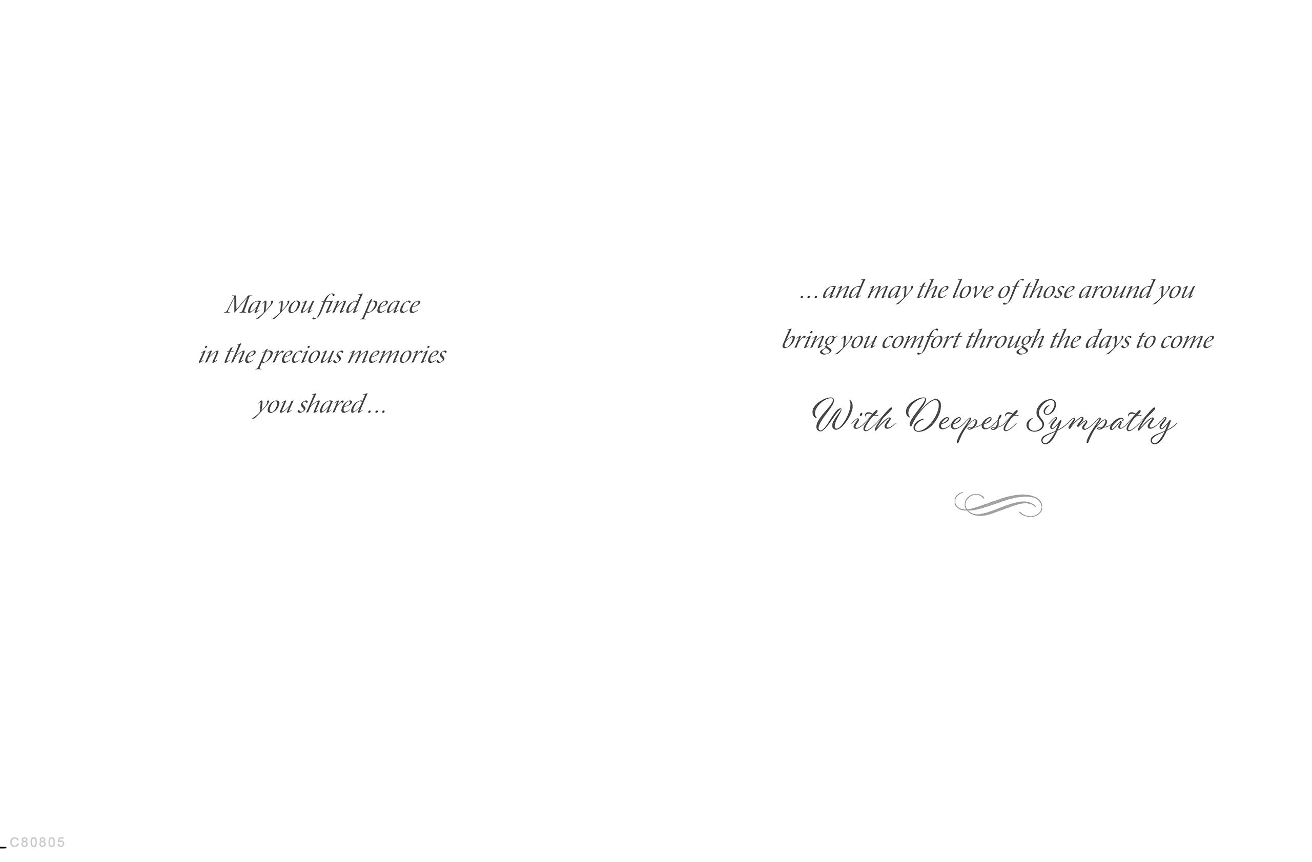Piccadilly Greetings Sympathy Husband Card - 8 x 6 Inches | Made in UK 2