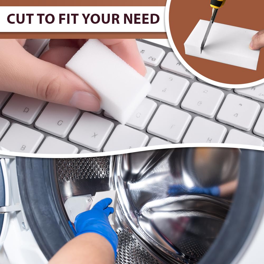 FABRIO Melamin-Reinigungsschwämme zum Radiergummi – 10er-Pack mit 2 dichteren Schwämmen für intensive Reinigung 5