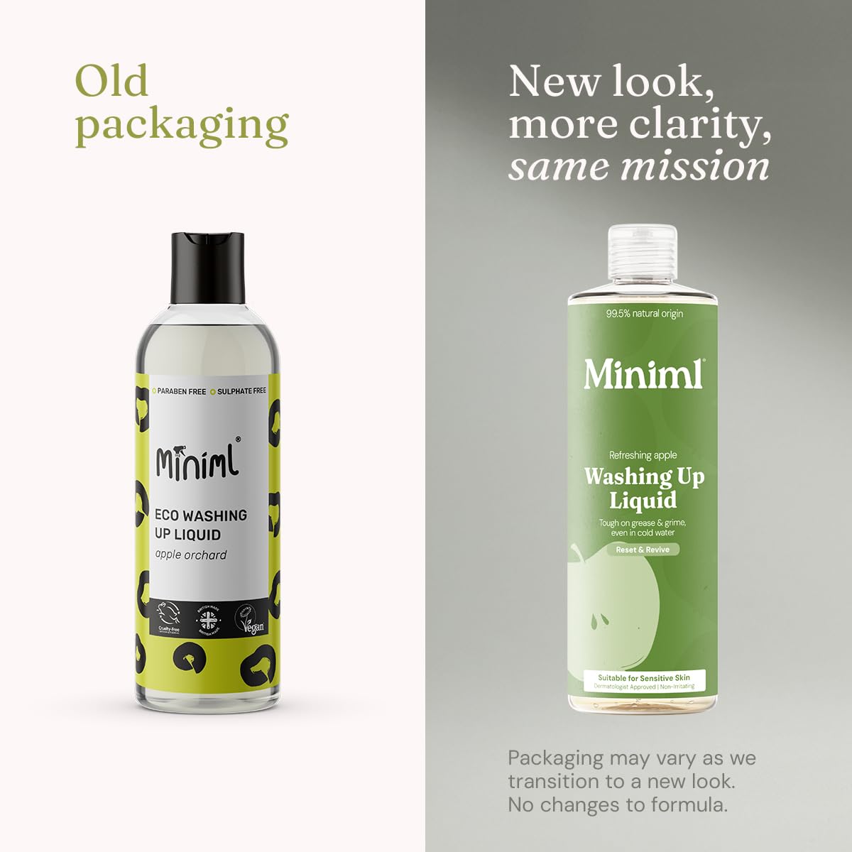 Miniml Washing Up Liquid - Apple Scent, Plant Based Vegan Dish Soap | 400ml 2