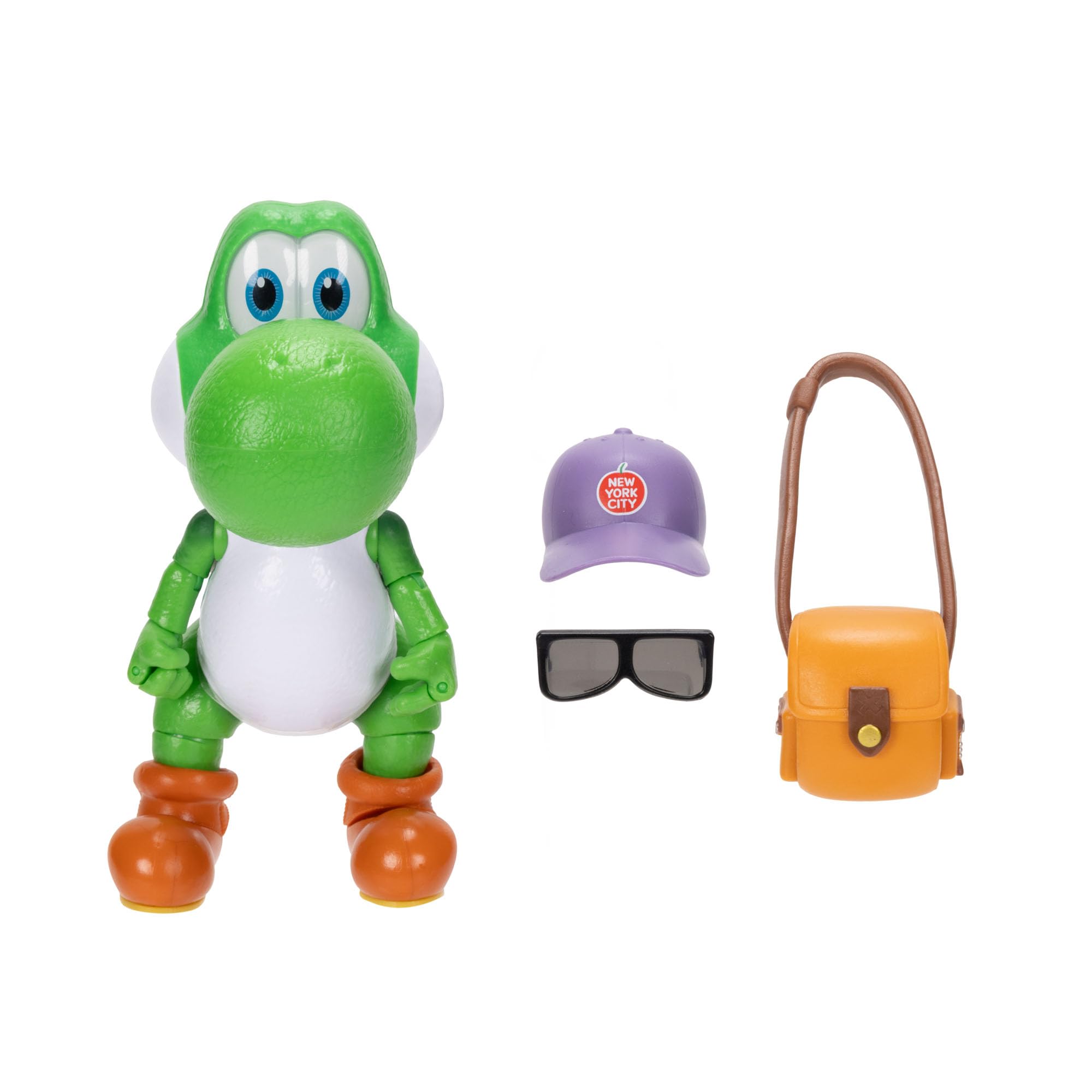 Jakks Pacific Super Mario Galaxy Movie Yoshi 5' Action Figure with Cap, Sunglasses & Satchel 6