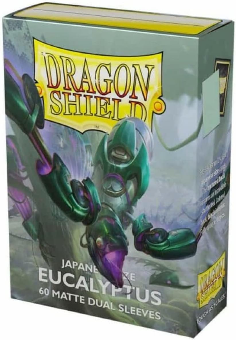 Dragon Shield Japanese Size Card Sleeves - Black Interior, Clear Front Matte Back - Pack of 60