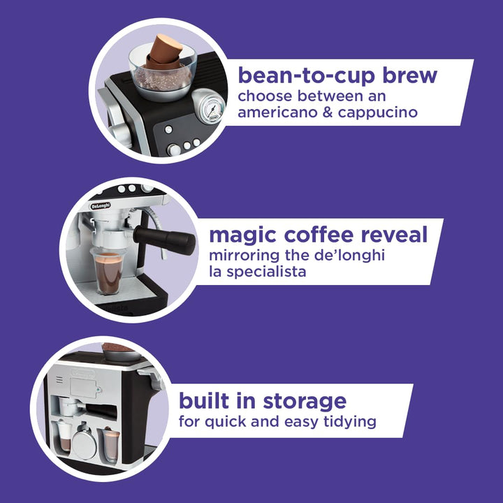 Casdon DeLonghi La Specialista Barista Coffee Machine - Pretend Play Toy for Ages 3+