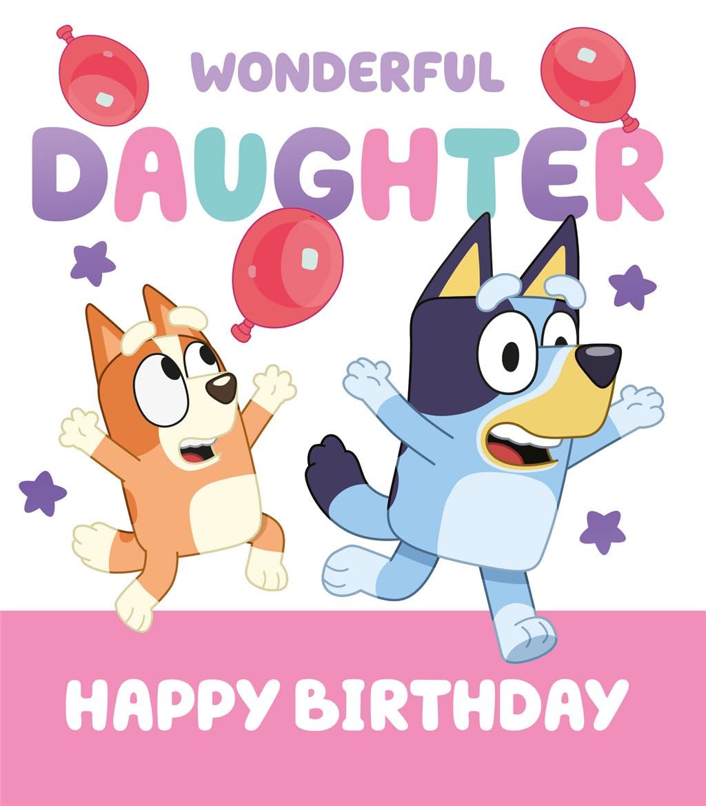 Cards Bluey Wonderful Daughter Happy Birthday Greeting Card | Multicolor | 5x7 inches