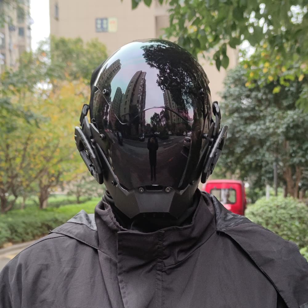 KYEDAY Punk Mask Cosplay for Men, Cosplay Halloween Mask Fit Party Music Fe 5