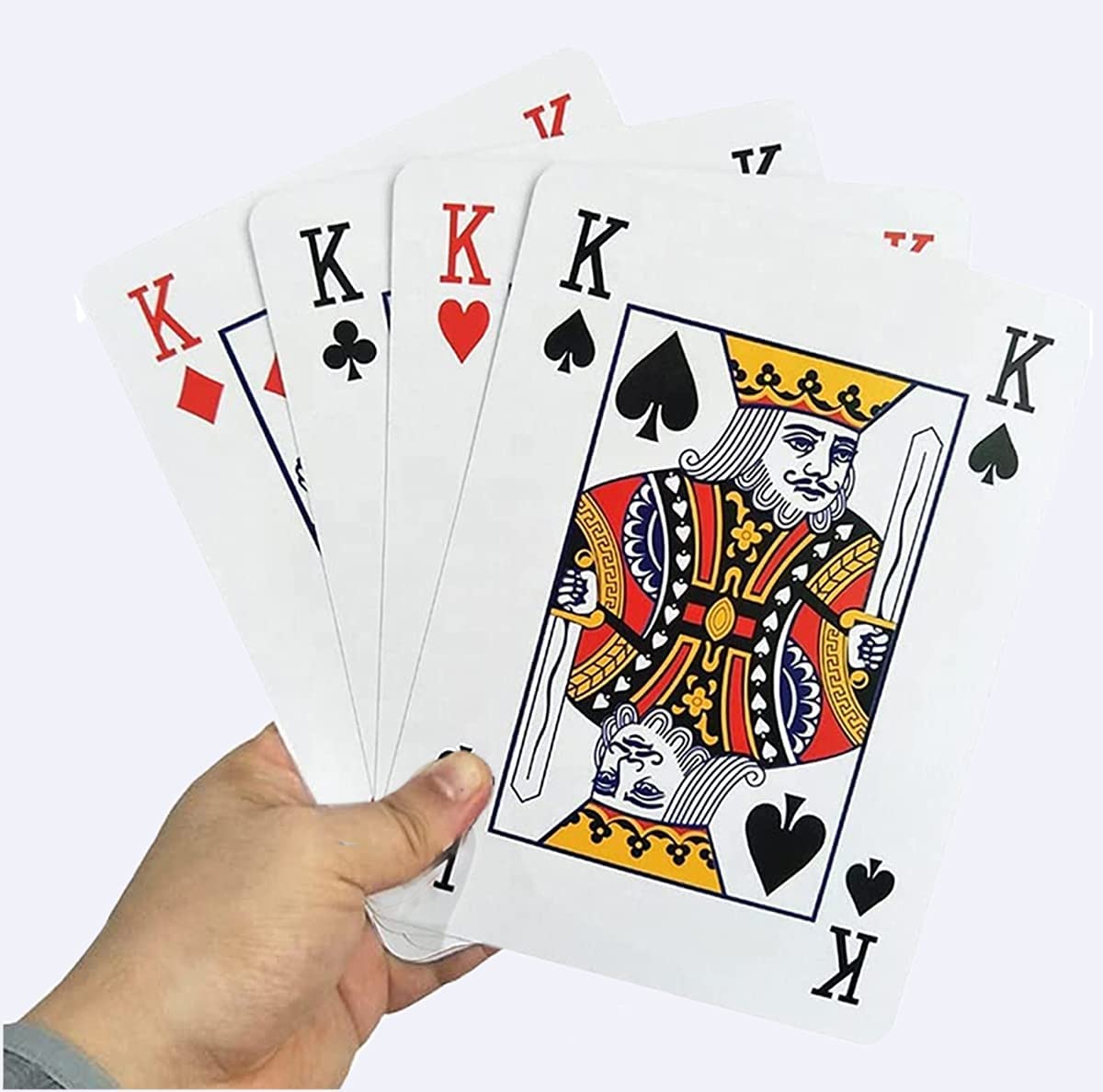 2 UR DOOR Jumbo Playing Cards Deck - 52 Cards | Plastic, Water-Resistant | 12 x 8.50 cm 4