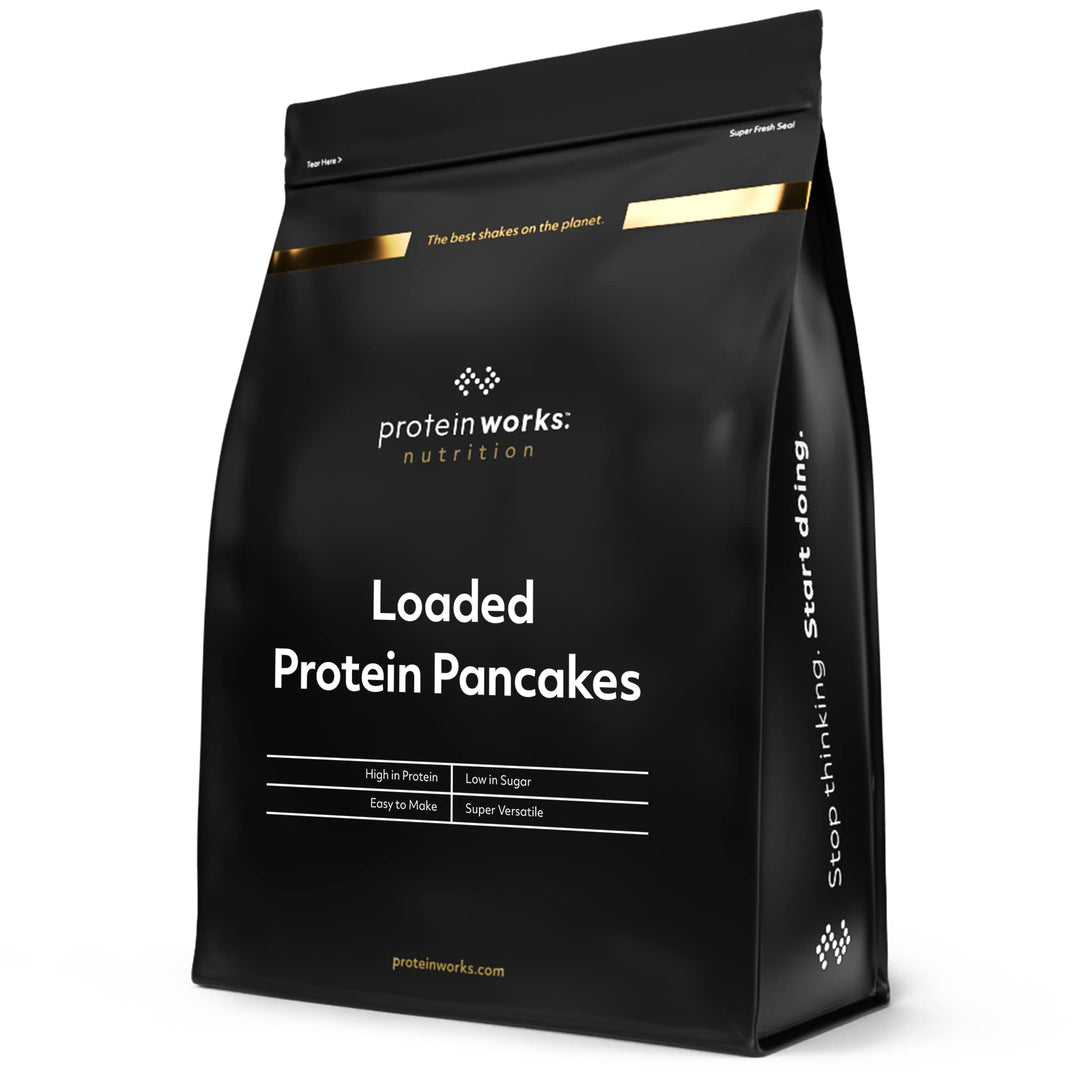 THE PROTEIN WORKS Loaded Protein Pancake Mix - High Protein, Low Sugar Breakfast Mix with Tri-Protein Blend
