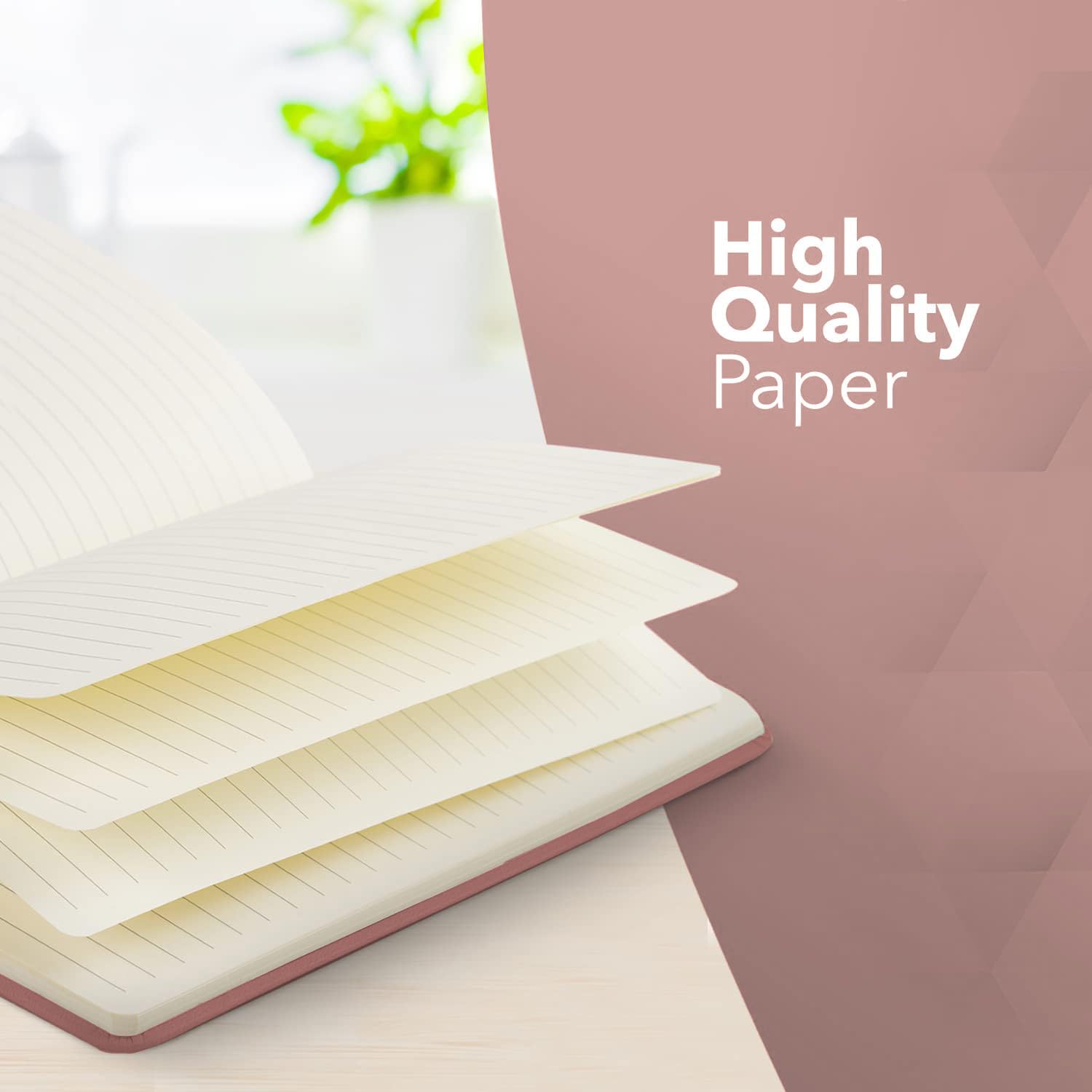 delka A5 Notebook - Vegan Leather Soft Cover Journal | 220 Ruled Pages | Pastel Pink 6