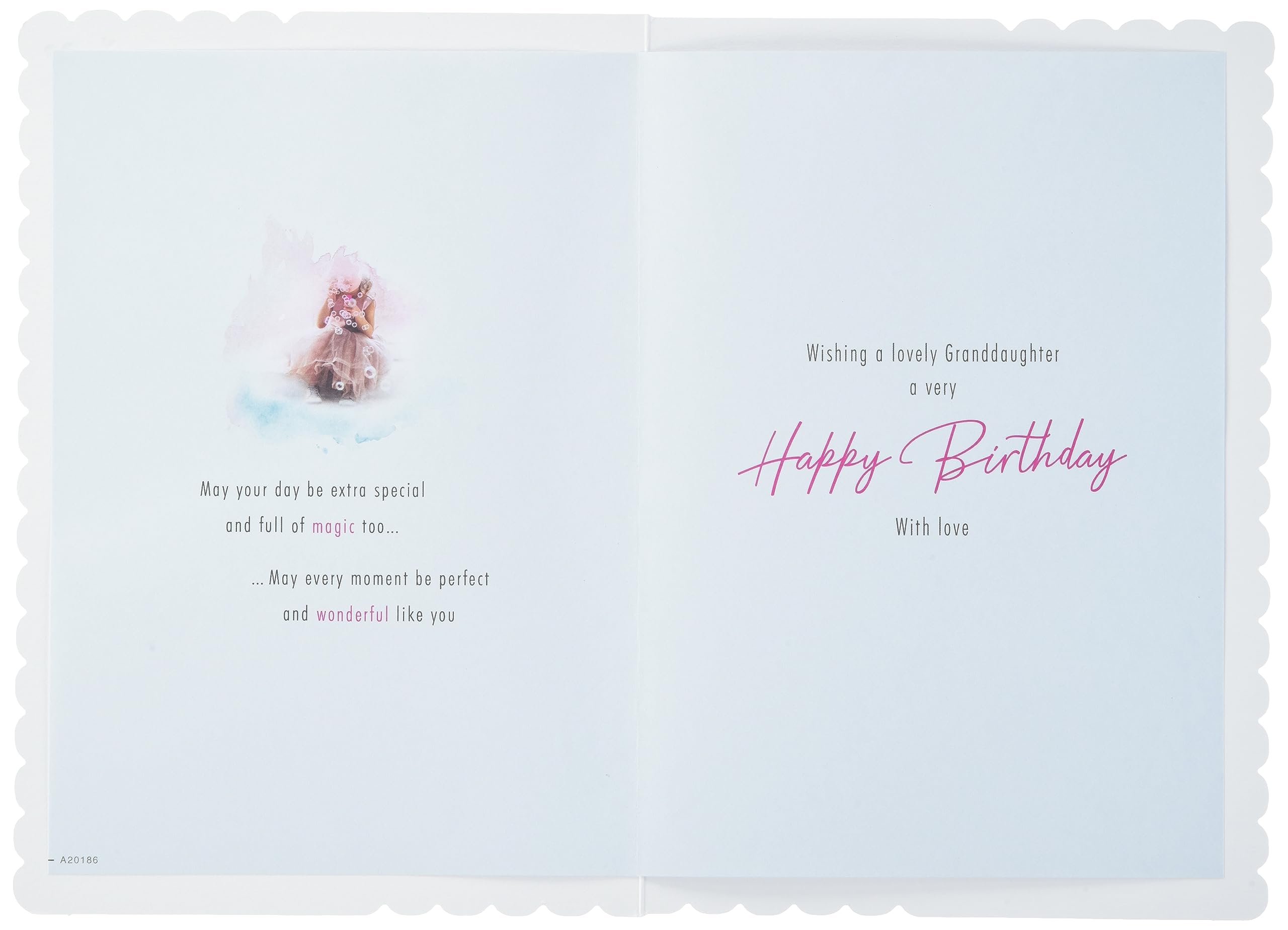 Piccadilly Greetings Birthday Card for Granddaughter | 9 x 6 Inches | Pink 2