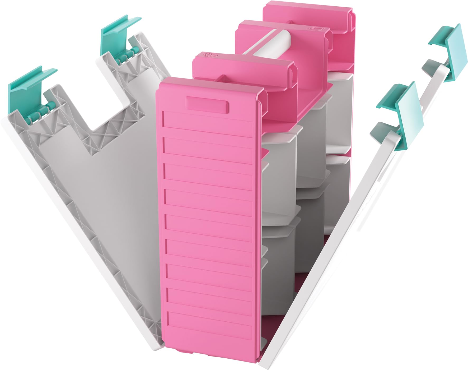 Gamegenic Game Castle Pink/White/Teal Board Game Storage Case 3