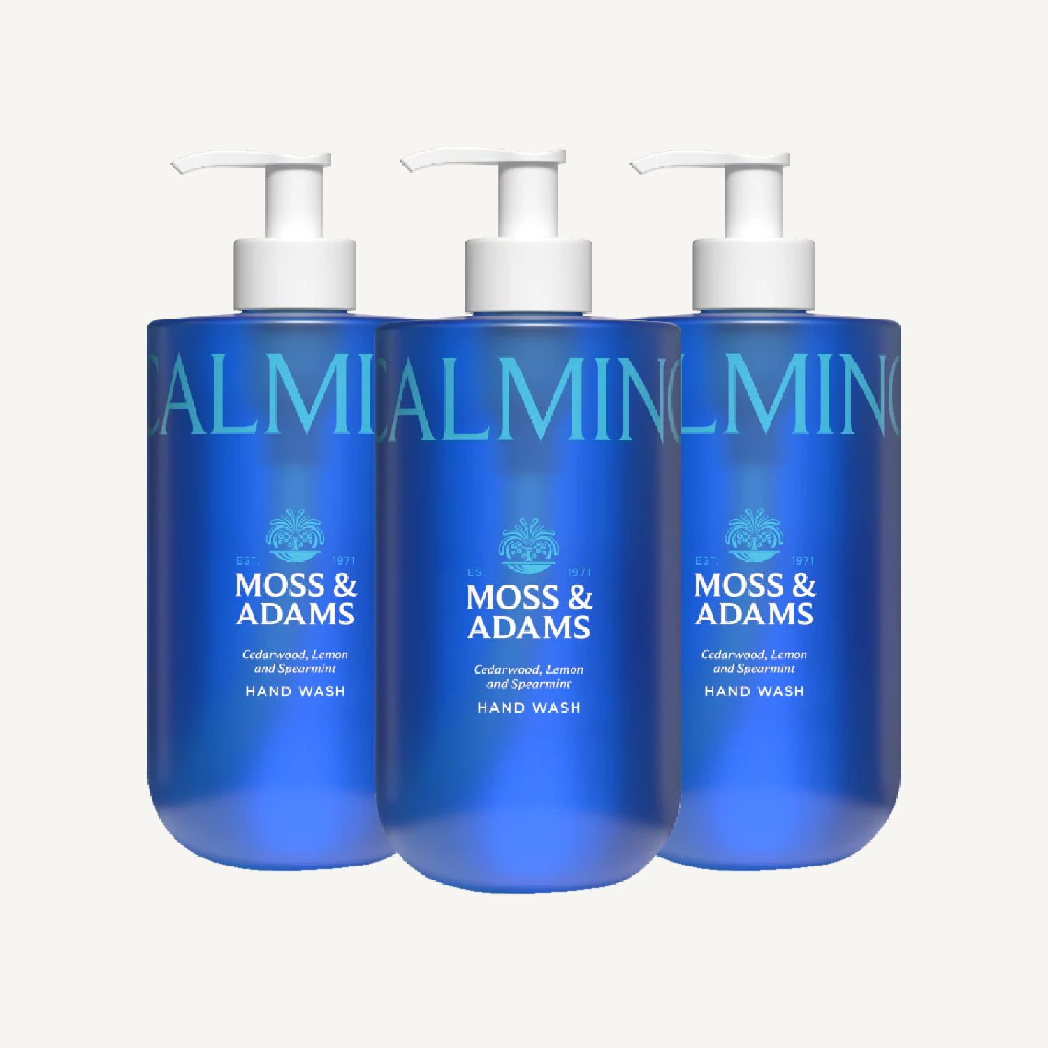 Moss & Adam Calming Hand Wash - Cedarwood, Lemon & Spearmint Scent | Vitamin B5 | Pack of 3 (400 ml each) 1