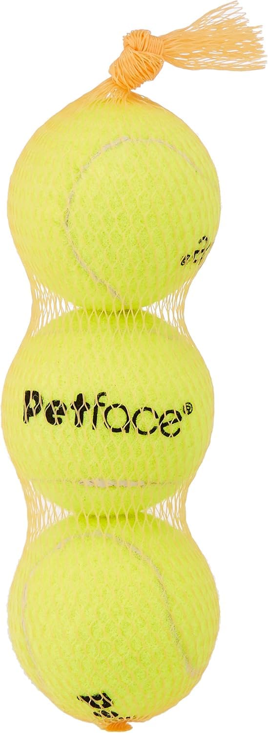 Petface Super Tennis Balls - 3 Pack | Durable Fetch Toy | Natural Rubber 1