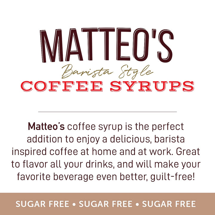 Matteo's Sugar Free Coffee Flavoring Syrup - Hazelnut Chai Syrup for Coffee