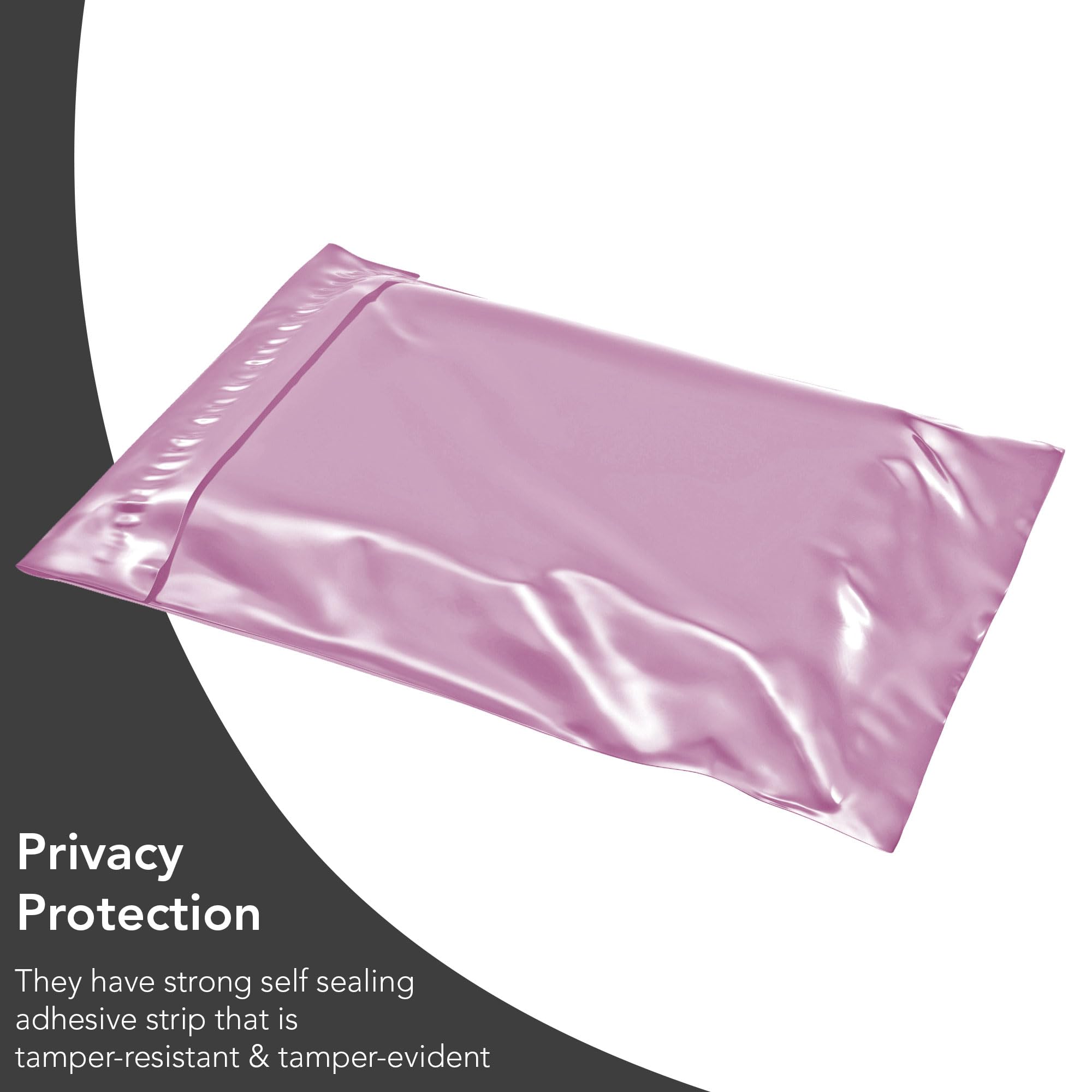 iSOUL 125 Pink Poly Mail Bags - 5 Assorted Sizes (4.5x7 to 12x16 in) | Self-Seal 4