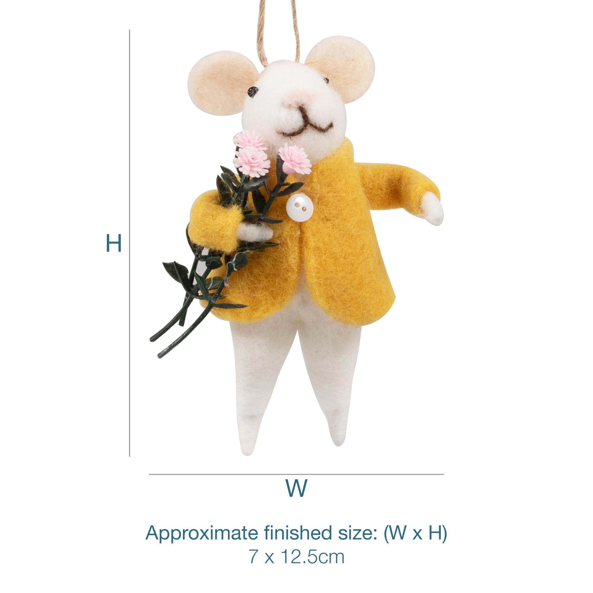 Trimits Needle Felting Craft Kit - Flower Mouse Design for Beginners 10