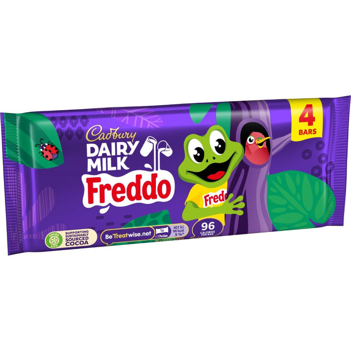 Cadbury Dairy Milk Freddo Frog Chocolate Bar, Bitesize Treats, 4 x 18 g