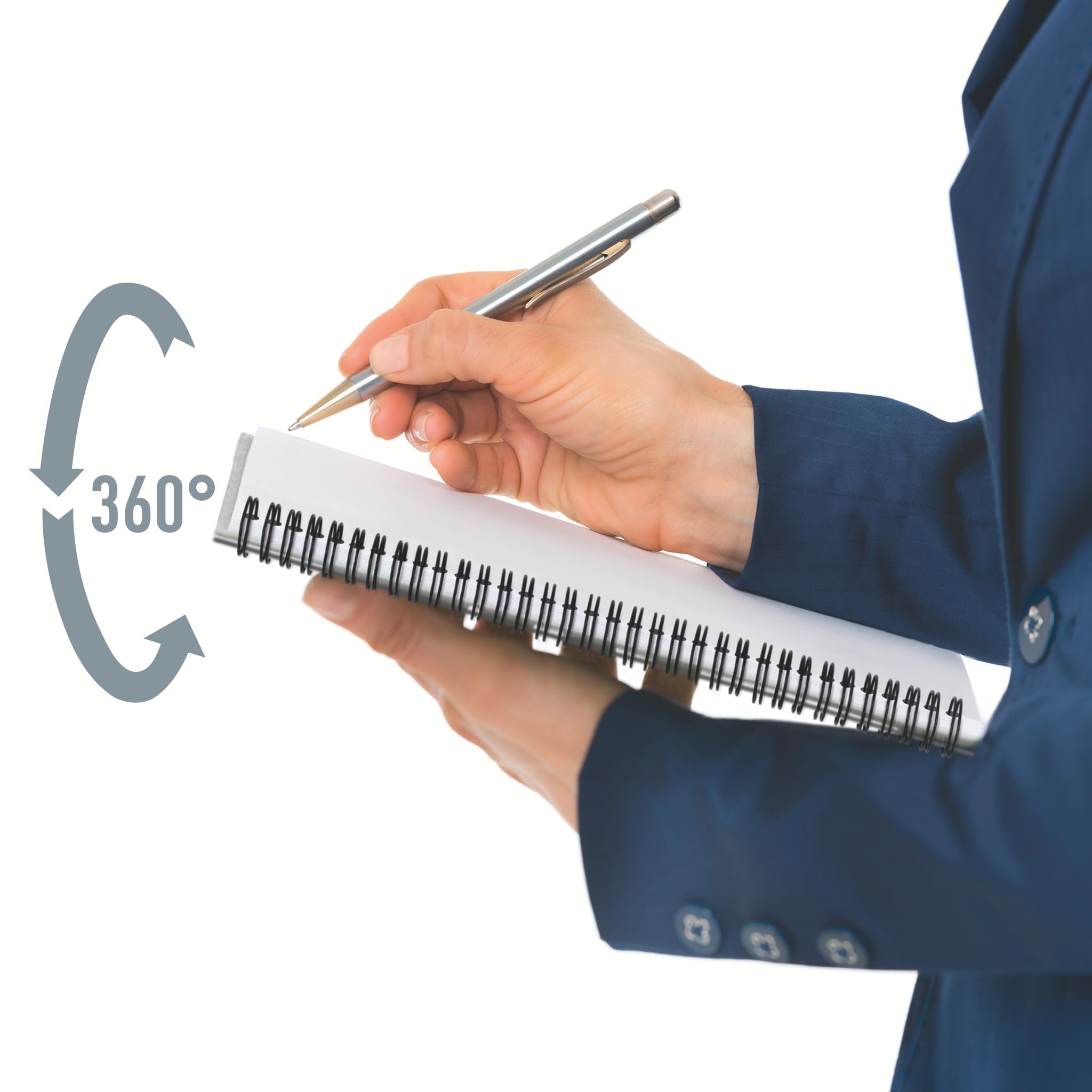Leitz Office College Pad - A4 Squared Notebook | 180 Pages | Spiral Bound | Grey 4