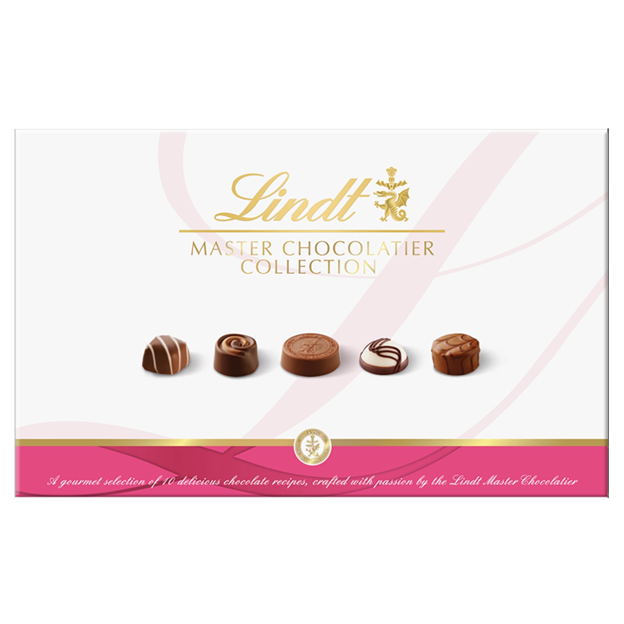 Lindt Master Chocolatier Collection - 184g Medium Gift Box | Assorted Milk, Dark & White Pralines