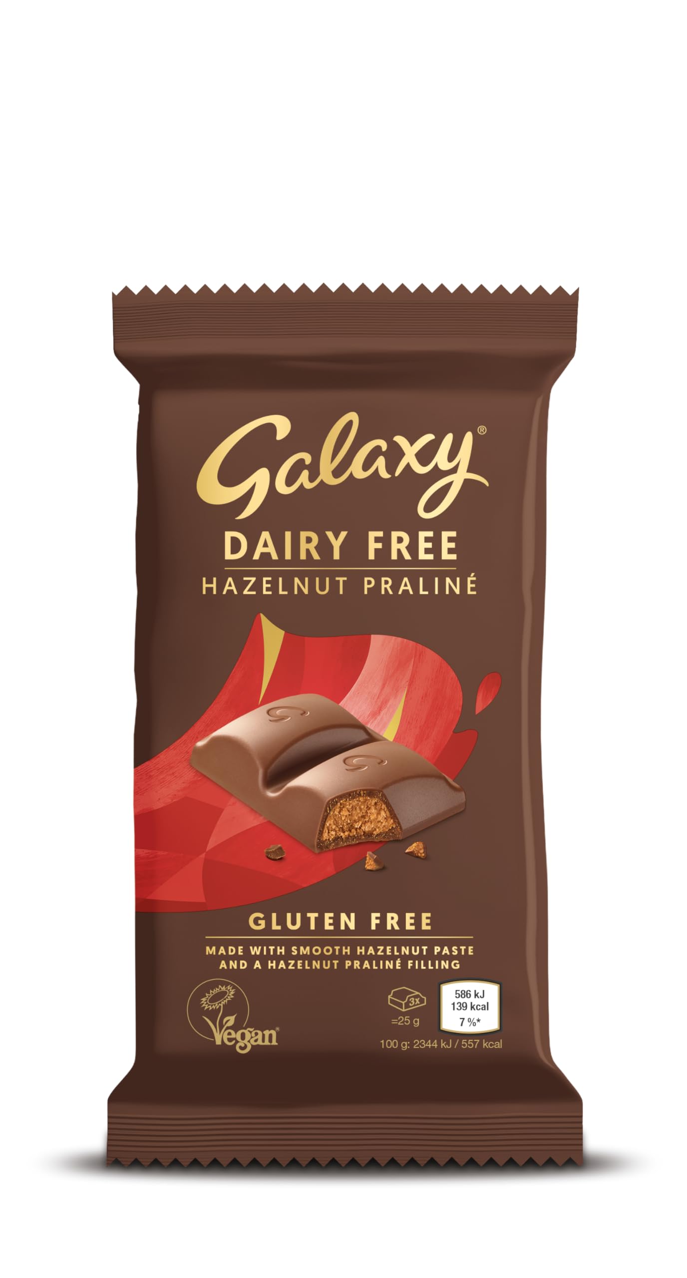 GALAXY Praline Chocolate Bar - Dairy Free, Vegan, Hazelnut Praline Filling | 100g 1