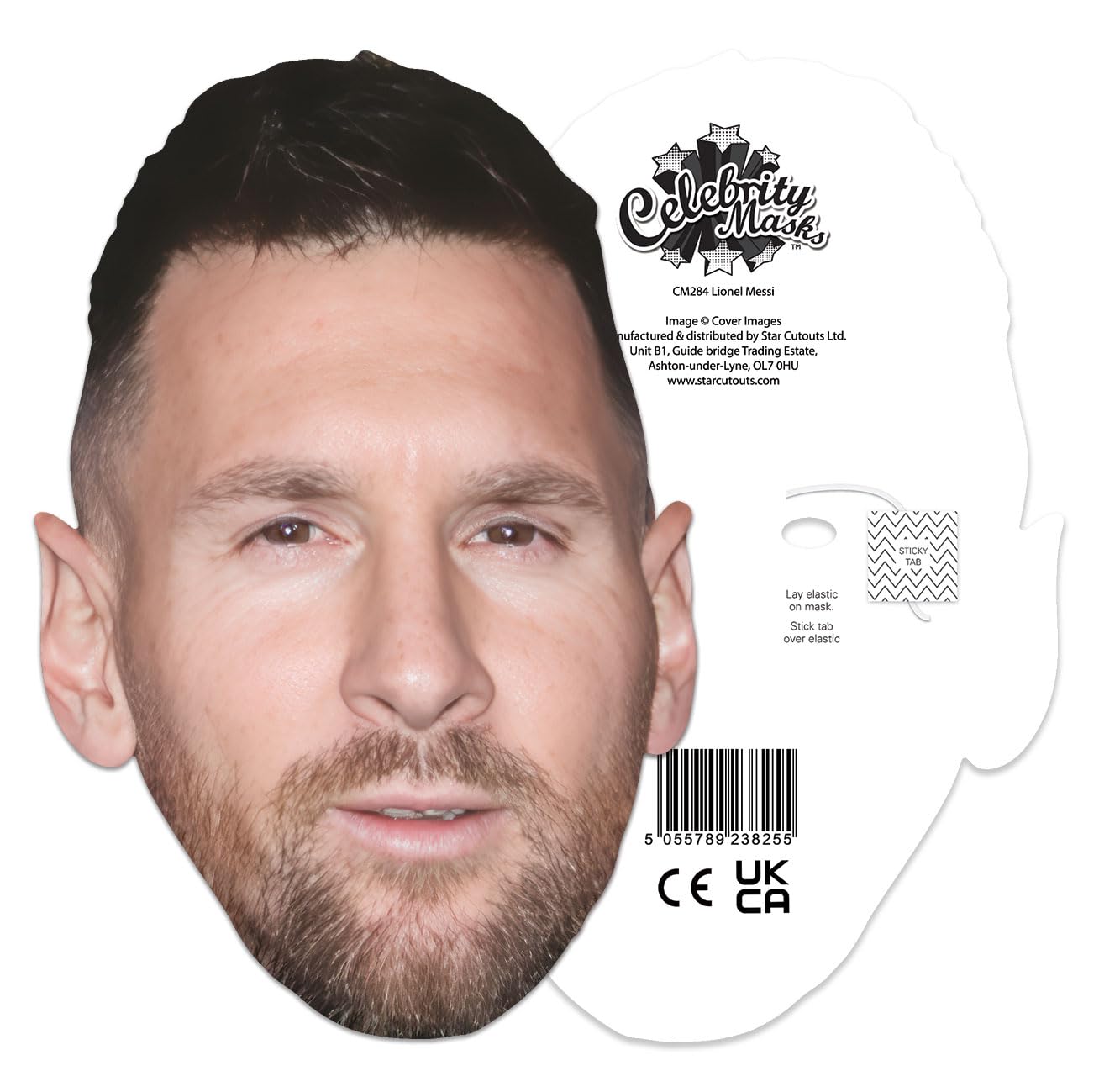 STAR CUTOUTS Lionel Messi Beard Cardboard Face Mask - One Size 2