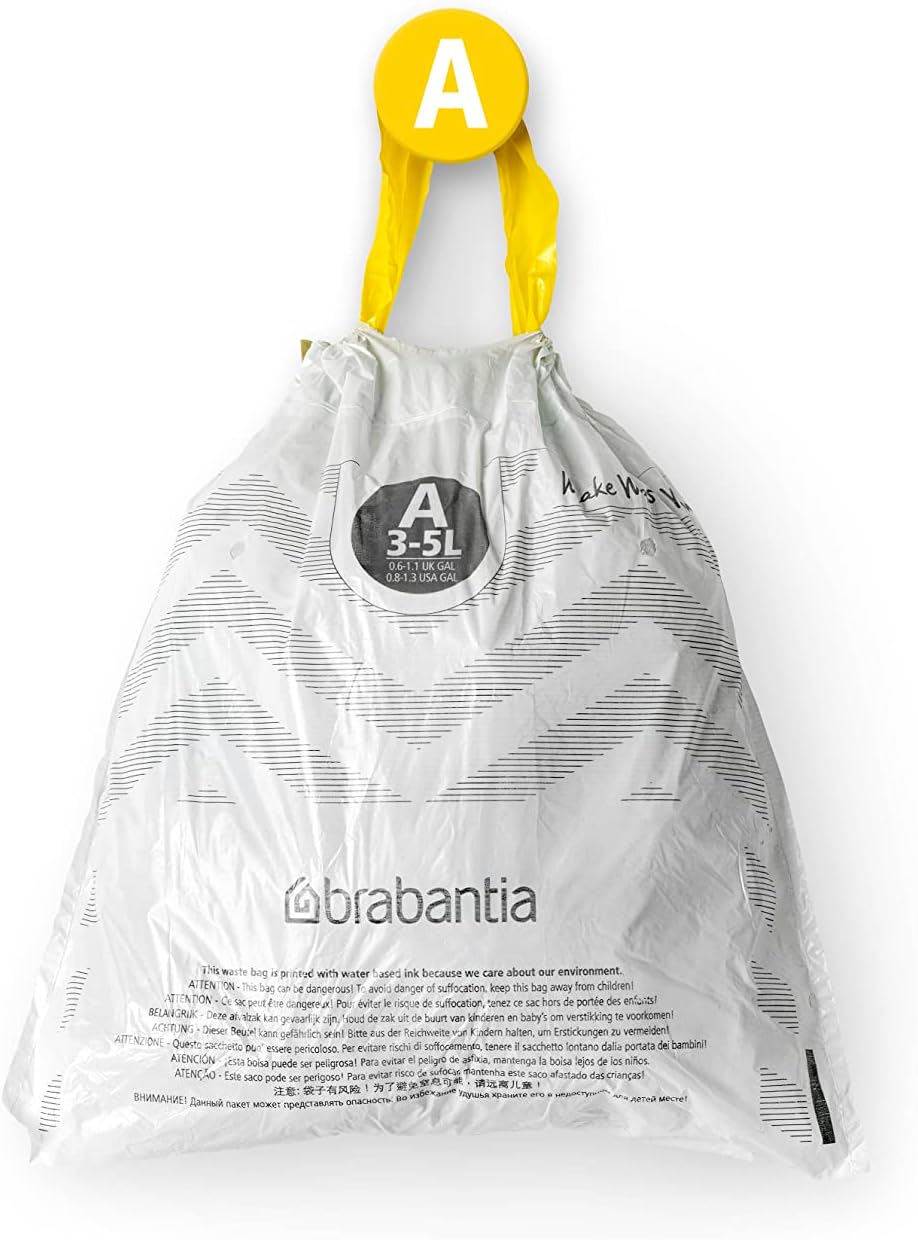Brabantia - PerfectFit Bin Liners (Size A/3 Litre) Thick Plastic Trash Bags with Tie-Tape 3