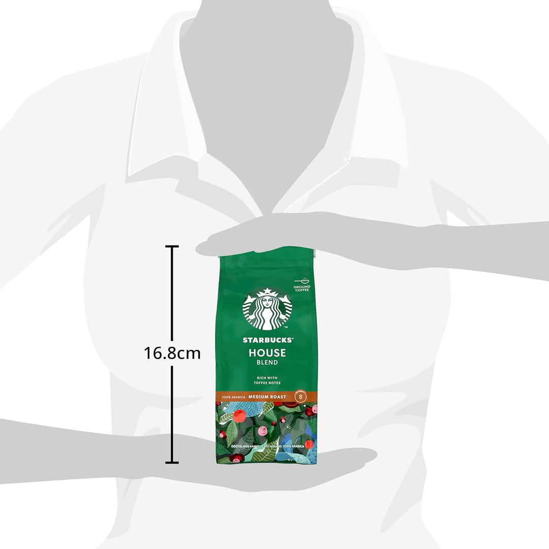 STARBUCKS House Blend Medium Roast Ground Coffee 200g (Pack of 6)