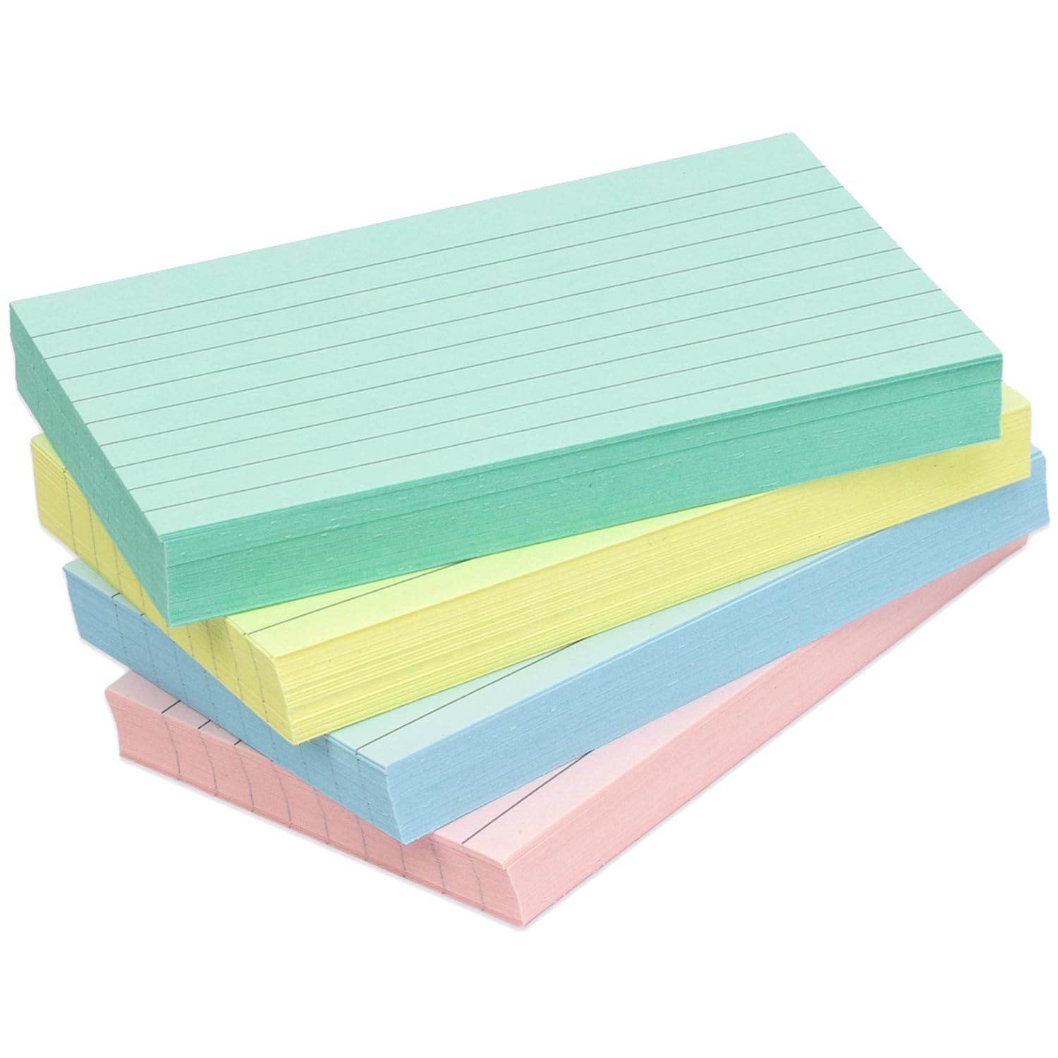 SUMMIT Index Cards - 400 Pack Lined Revision Cards | Pastel Assorted | 75 x 125 cm 1