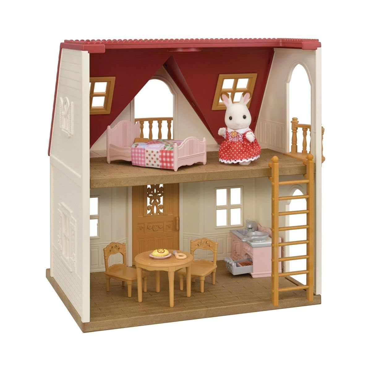 Sylvanian Families Red Roof Cosy Cottage Dollhouse with Chocolate Rabbit Girl Figure | Ages 3+ 3
