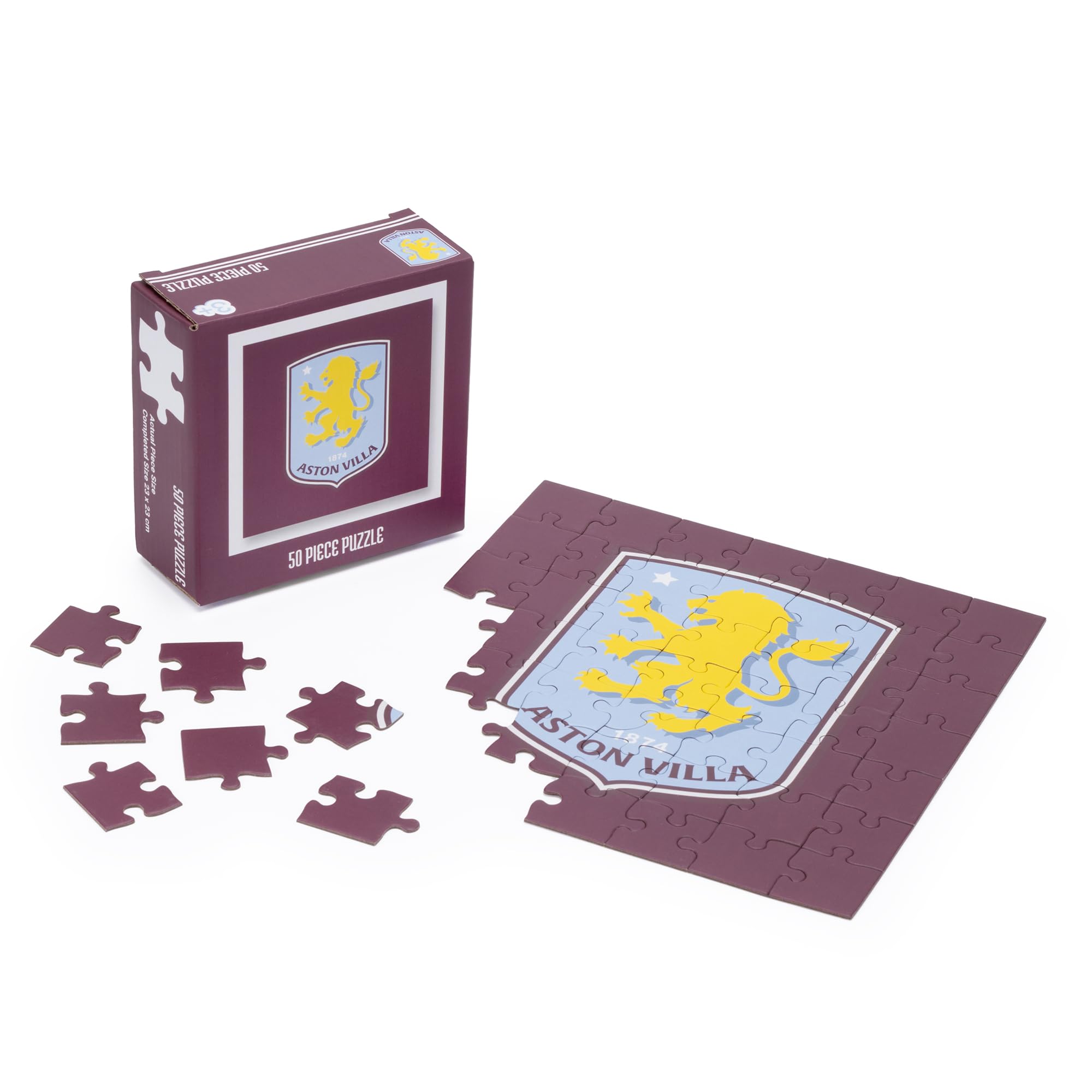 The Gift Scholars Aston Villa 50 Piece Jigsaw Puzzle - Official Licensed AVFC Crest for Kids | Ages 3+