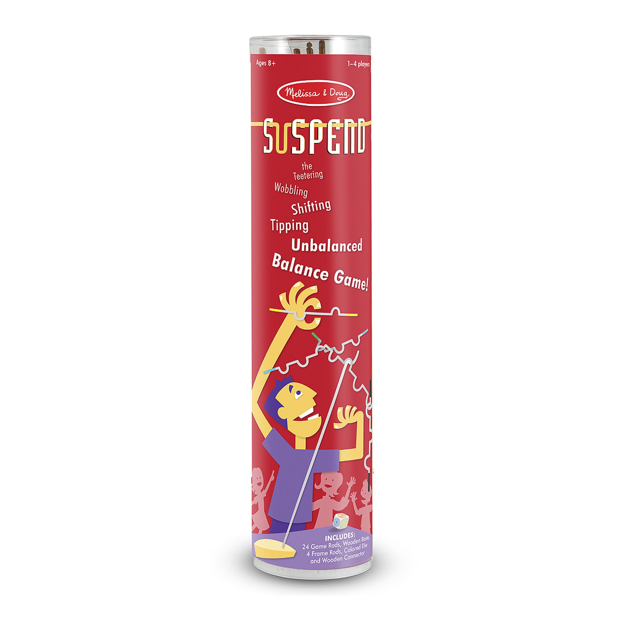 Melissa & Doug Suspend Balancing & Stacking Game | 1-4 Players | Ages 8+ | Multicolor Metal & Wood 3